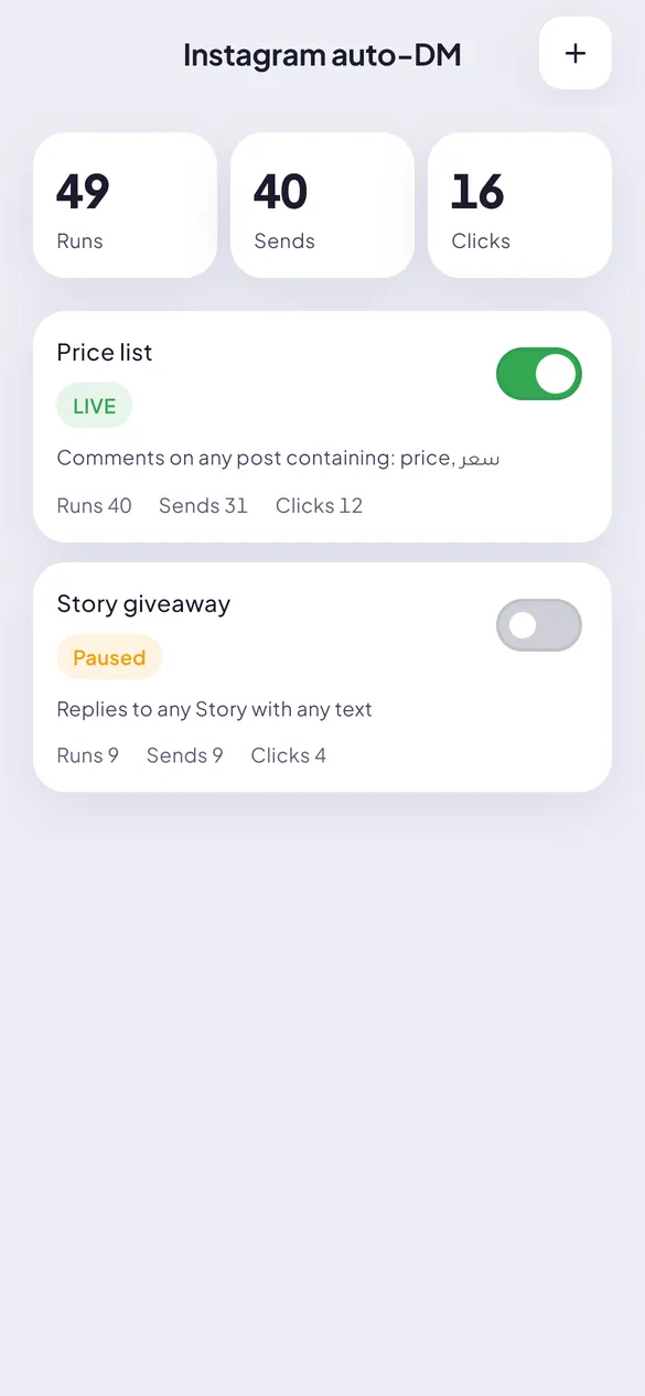 SoftPost Instagram auto-DM rules
