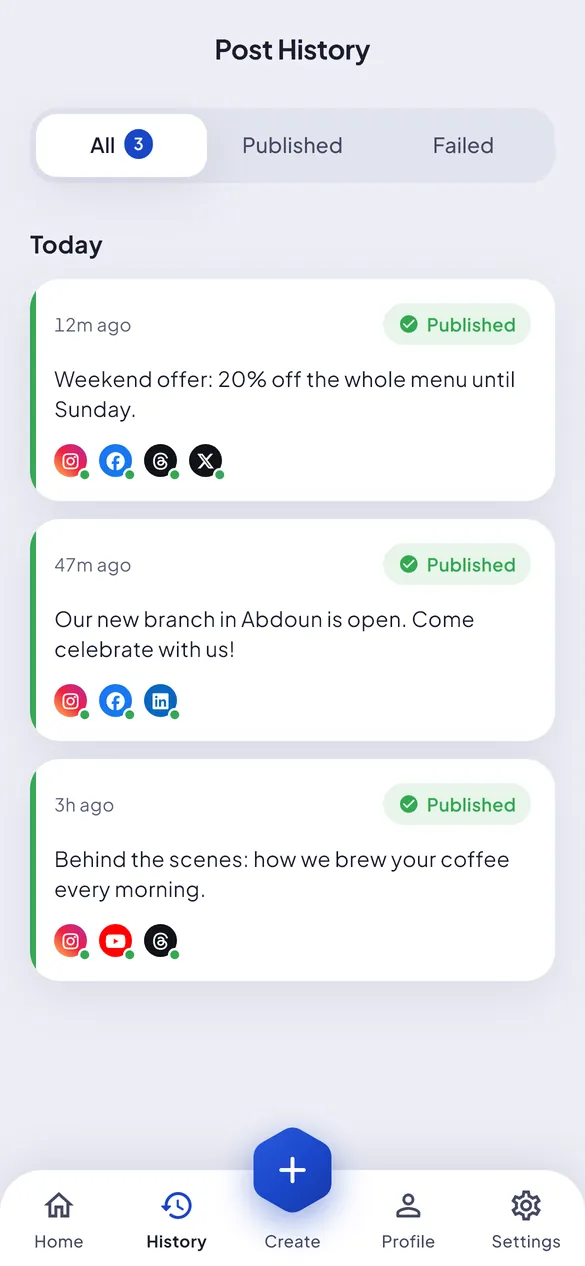 SoftPost history with three published posts