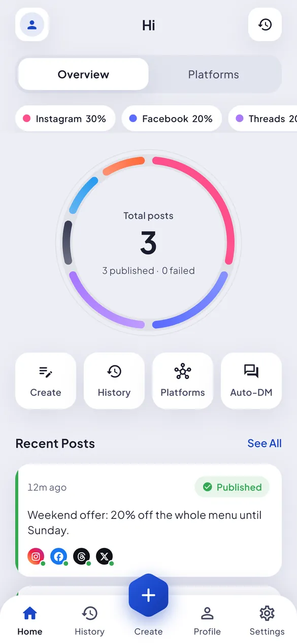 SoftPost home screen